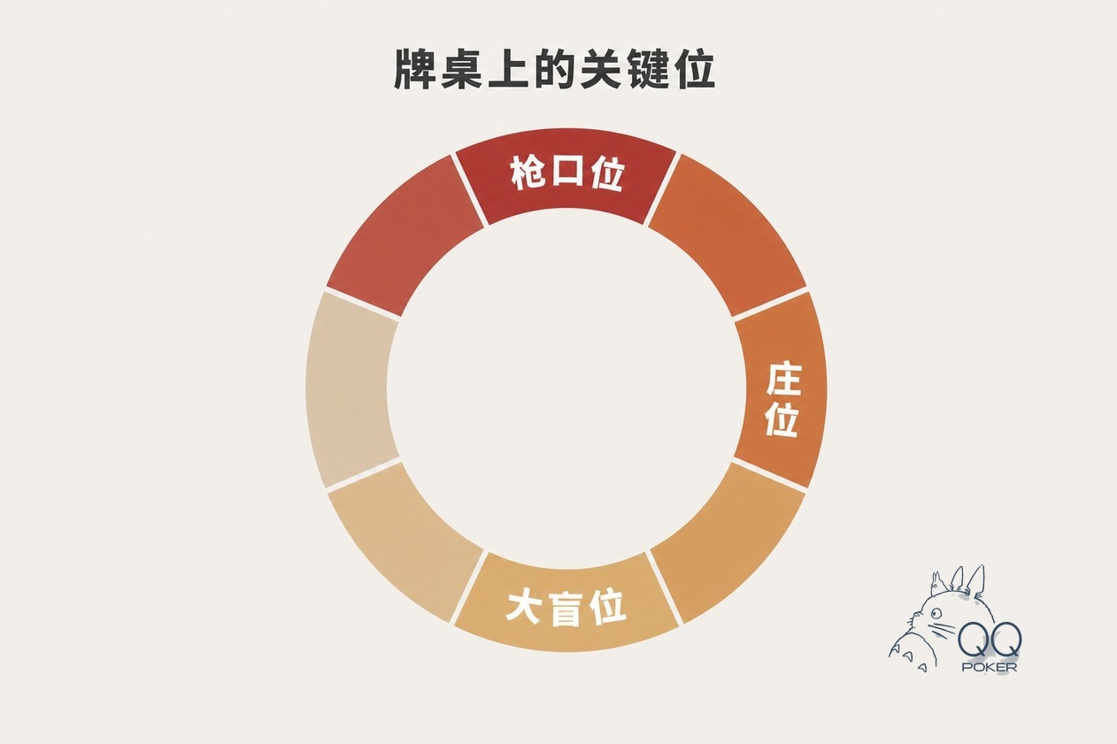 德州扑克庄位与枪口位的位置示意